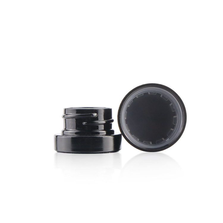 High quality Black Glass UV Child Resistant concentrate jars